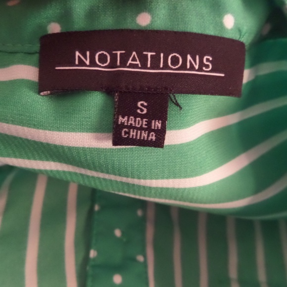 🌵 Notations Size S Long Sleeves Green BLOUSE 🌵 - Picture 6 of 6